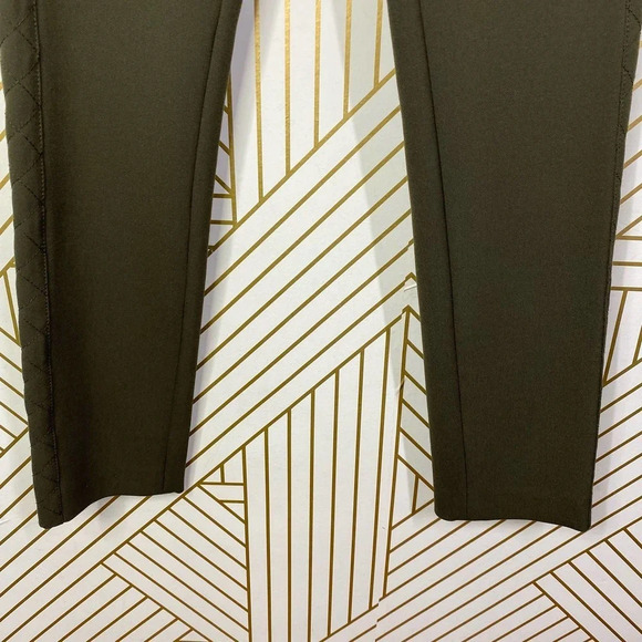 Gerard Darel Olive Green Quilted Zipper Pocket Leggings Pants Size 38 / US 6 - Picture 5 of 10